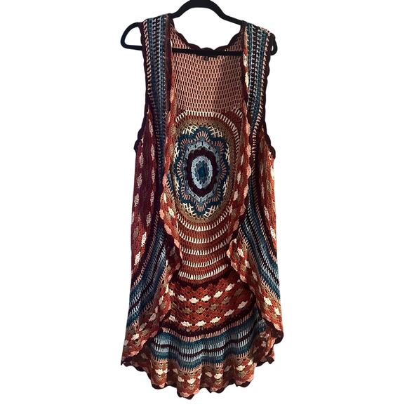 Almost Famous Retro Shawl Wrap Womens 1X Hippie Earth Jewel Tones Flowy Feminine - Picture 1 of 10